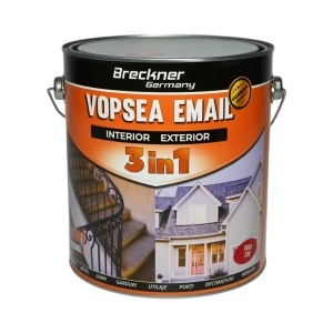 Vopsea email anticoroziva 3 in 1 rosu 250 pe baza de solvent 3.5L, direct pe rugina, interior si exterior Breckner Germany, BK89038