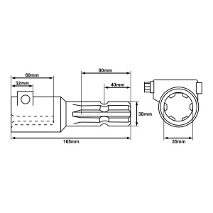Adaptor cardan 1 3/8 Z6 la Z8 lungime 160mm, Cod: UTBCD33, Brand: UTB - Img 5