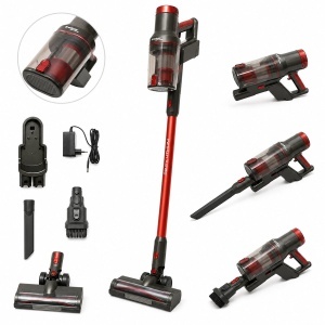 Aspirator vertical 2 in 1 fara fir 350W, putere aspirare 27 kPa, baterie Li-ion 2200mAh, recipient praf 0.8L, ecran tactil, perie iluminata LED, tehnologie ciclonica Breckner Germany, AAB393