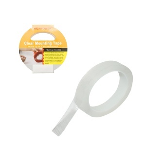 Banda dublu adeziva acrilica transparenta ranforsata 18mm x 3m HighPower, AAA174