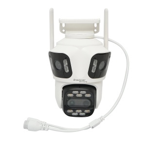 Camera de supraveghere 4 lentile, 3 obiective 12 MP, 2 CPU dual control, P2P WIFI 2.4GHz, PTZ cu senzor de miscare, night vision color, AI detectie umana si aplicatie iCSee, BRECKNER GERMANY, BK79701