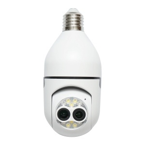 Camera de supraveghere lentila dubla smart-bulb PTZ, WIFI 2.4G 1080P, tip bec E27 cu senzor de miscare, detectie umana si aplicatie iCSee, BRECKNER GERMANY, DISMN44