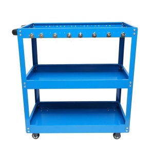 Carucior metalic pe roti cu 3 rafturi si suporti pentru scule 660x360x730mm, Cod: DISMC82 - Img 4