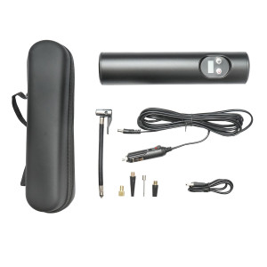 Compresor aer portabil negru 12,4V baterie 6000Am reincarcabila 250x56x47mm cu accesorii, Cod: DISBE04