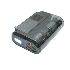 Compresor aer smart portabil digital LED 12V/100W, USB-C 5V/2A, baterie 3x2000mAh, laterna LED, port USB/USB-C, baterie externa, accesorii incluse, Cod: BK79822, - Img 4