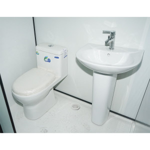 Container tip casa pliabil 5800x2460x2510mm cu usa 2 geamuri, cabina dus, wc si 2 paturi supraetajat, Cod: DISLS95 - Img 8