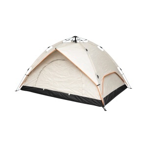 Cort camping 2 persoane crem pliabil automat pop-up 2 intrari, impermeabil cu protectie UV si plasa anti-insecte 200x200x145cm, BRECKNER GERMANY, BK76203C