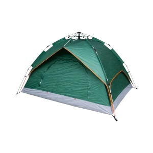 Cort camping 2 persoane verde pliabil automat pop-up 2 intrari, impermeabil cu protectie UV si plasa anti-insecte 200x200x145cm, BRECKNER GERMANY, BK76203