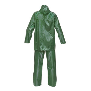 Costum impermeabil XXL cu gluga si pantaloni din poliester si PVC, verde, Cod: BK77420, Breckner Germany - Img 4