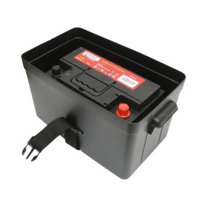 Cutie baterie auto 12V cu voltmetru DC 6-36V, intrerupator cirucit 16A, 2 prize bricheta, afisaj LCD, 2xUSB 340x195x200mm, DISTP68 - Img 3