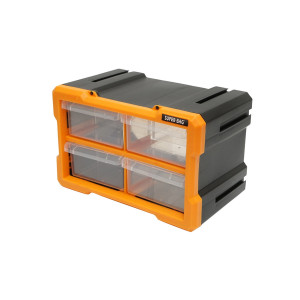 Cutie depozitare galbena din plastic modulara, 4 sertare 158x266x170mm, Cod: BK78047G, Breckner Germany - Img 2