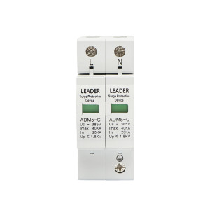 Descarcator la supratensiune cu semnalizare pentru sisteme fotovoltaice LA-SPD-2P-40kA-385V, Cod: DISHT40, Brand: Leader - Img 1