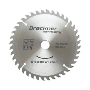 Disc circular vidia pentru lemn 180x22.23mm, 40 dinti, turatie maxima 8200rpm Breckner Germany, BRECKNER GERMANY, BK87062