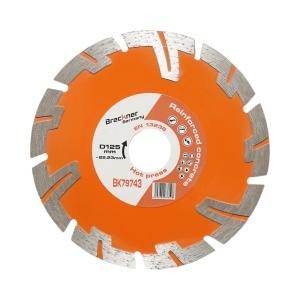 Disc diamantat turbo segmentat 125x22.23mm, segment 8mm pentru BCA, caramida, sapa, beton armat Breckner Germany, BRECKNER GERMANY, BK79743