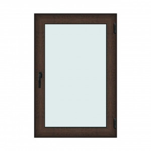Fereastra 100x150cm, 1 canat, wenge (tabac), dreapta si rabatare, Klass, 7cm, 6 camere, 2 garnituri
