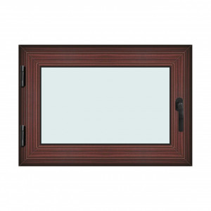 Fereastra 100x70cm, 1 canat, mahon, stanga si rabatare, Klass, 7cm, 6 camere, 2 garnituri - Img 1