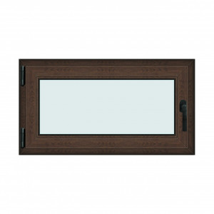 Fereastra 110x60cm, 1 canat, wenge (tabac), stanga si rabatare, Klass, 7cm, 6 camere, 2 garnituri - Img 1