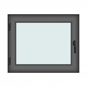 Fereastra 110x90cm, 1 canat, antracit, stanga si rabatare, Klass, 7cm, 6 camere, 2 garnituri