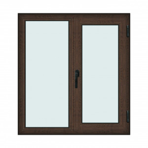 Fereastra 120x130cm, 2 canate, wenge (tabac), dreapta si rabatare, Klass, 7cm, 6 camere, 2 garnituri - Img 1