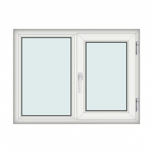 Fereastra 120x90cm, 2 canate, alb, dreapta si rabatare, Klass, 7cm, 6 camere, 2 garnituri - Img 1