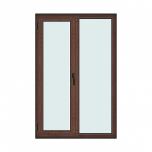 Fereastra 130x200cm, 2 canate, maro, nuc, stanga si rabatare, Klass, 7cm, 6 camere, 2 garnituri