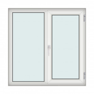 Fereastra 140x140cm, 2 canate, alb, dreapta si rabatare, Klass, 7cm, 6 camere, 2 garnituri - Img 1