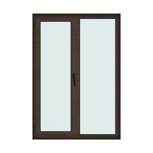 Fereastra 140x200cm, 2 canate, wenge (tabac), stanga si rabatare, Klass, 7cm, 6 camere, 2 garnituri - Img 1