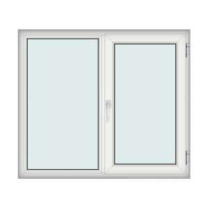Fereastra 150x130cm, 2 canate, alb, dreapta si rabatare, Klass, 7cm, 6 camere, 2 garnituri - Img 1