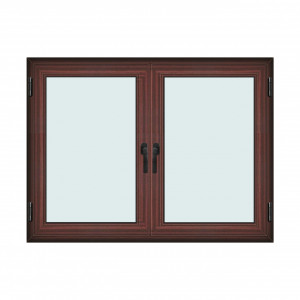 Fereastra 160x120cm, 2 canate, mahon, 2 deschideri si rabatare, cu montant fix, Klass, 7cm, 6 camere, 2 garnituri - Img 1