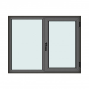 Fereastra 165x130cm, 2 canate, antracit, dreapta si rabatare, Klass, 7cm, 6 camere, 2 garnituri