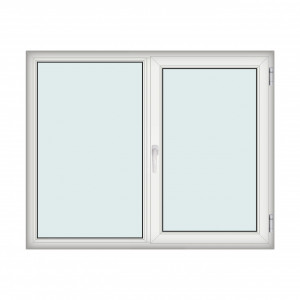 Fereastra 175x140cm, 2 canate, alb, dreapta si rabatare, Klass, 7cm, 6 camere, 2 garnituri
