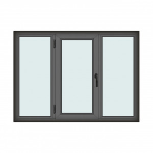 Fereastra 180x130cm, 3 canate, antracit, stanga si rabatare, Klass, 7cm, 6 camere, 2 garnituri