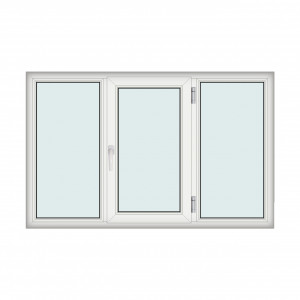Fereastra 190x120cm, 3 canate, alb, dreapta si rabatare, Klass, 7cm, 6 camere, 2 garnituri - Img 1