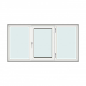 Fereastra 210x110cm, 3 canate, alb, dreapta si rabatare, Klass, 7cm, 6 camere, 2 garnituri