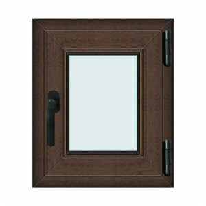 Fereastra 50x60cm, 1 canat, wenge (tabac), dreapta si rabatare, Klass, 7cm, 6 camere, 2 garnituri - Img 1