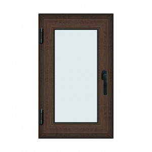 Fereastra 60x100cm, 1 canat, wenge (tabac), stanga si rabatare, Klass, 7cm, 6 camere, 2 garnituri