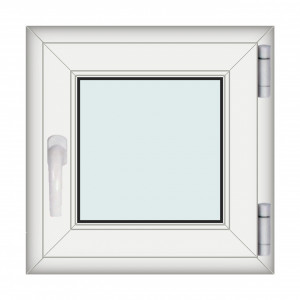 Fereastra 60x60cm, 1 canat, alb, dreapta si rabatare, Klass, 7cm, 6 camere, 2 garnituri - Img 1