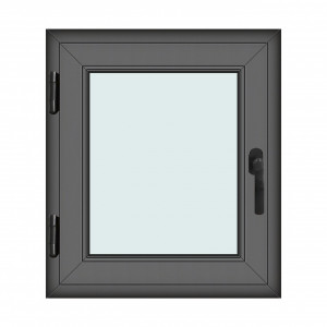 Fereastra 70x80cm, 1 canat, antracit, stanga si rabatare, Klass, 7cm, 6 camere, 2 garnituri