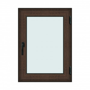 Fereastra 80x110cm, 1 canat, wenge (tabac), dreapta si rabatare, Klass, 7cm, 6 camere, 2 garnituri