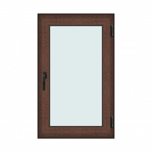 Fereastra 80x130cm, 1 canat, maro, nuc, dreapta si rabatare, Klass, 7cm, 6 camere, 2 garnituri - Img 1