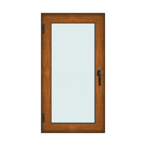 Fereastra 80x150cm, 1 canat, maro, stejar auriu, stanga si rabatare, Klass, 7cm, 6 camere, 2 garnituri
