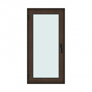 Fereastra 80x160cm, 1 canat, wenge (tabac), stanga si rabatare, Klass, 7cm, 6 camere, 2 garnituri