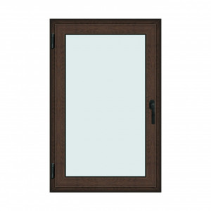Fereastra 90x140cm, 1 canat, wenge (tabac), stanga si rabatare, Klass, 7cm, 6 camere, 2 garnituri
