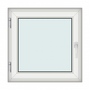 Fereastra 90x90cm, 1 canat, alb, stanga si rabatare, Klass, 7cm, 6 camere, 2 garnituri