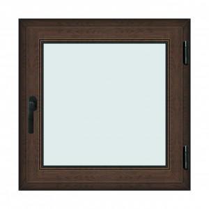 Fereastra 90x90cm, 1 canat, wenge (tabac), dreapta si rabatare, Klass, 7cm, 6 camere, 2 garnituri - Img 1