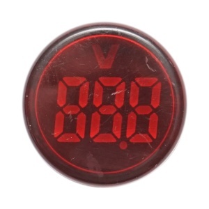 Indicator digital ampermetru LED rosu 50-500V AC Ø 22mm Breckner Germany, BRECKNER GERMANY, BK76660 - Img 2