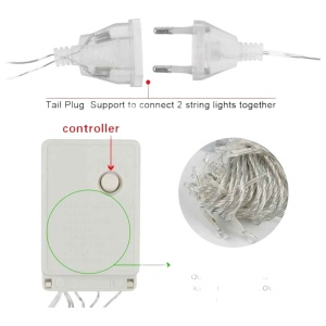 Instalație Crăciun Turturi – 15 m, 320 LED V5, Culoare Albastru, Fir Transparent, Perdea cu Franjuri, Interconectabilă, Interior/Exterior - Img 7