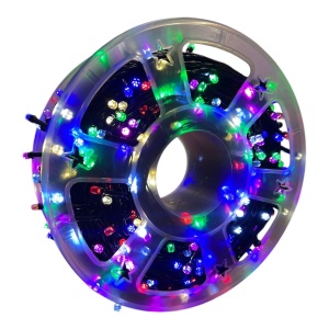 Instalație de Crăciun pe rolă – 100 m, LED multicolor, fir discret - Img 5