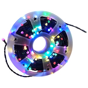 Instalație de Crăciun pe rolă – 50 m, LED multicolor, cablu discret