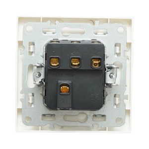 Intrerupator triplu alb incastrat 220V, 10AX, ABS 80x80mm, DISRP27 - Img 3